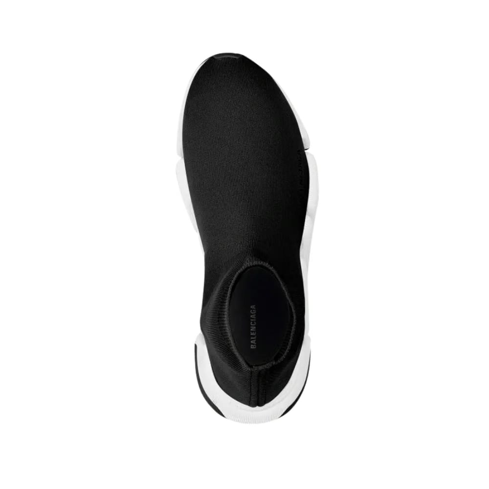 Balenciaga Speed 2.0 Recycled Knit Sneaker With Bicolor Sole In Black