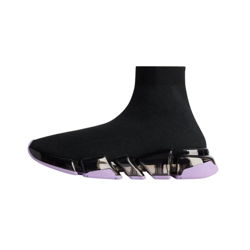 Balenciaga Speed 2.0 Full Clear Sole Recycled Knit Sneaker In Lilac