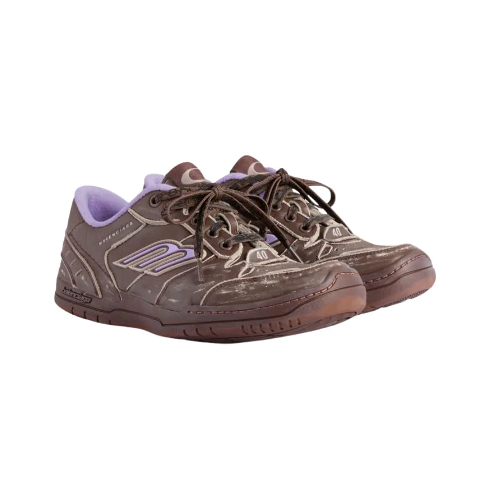 Balenciaga Hamptons Medium Worn-Out Sneaker In Brown