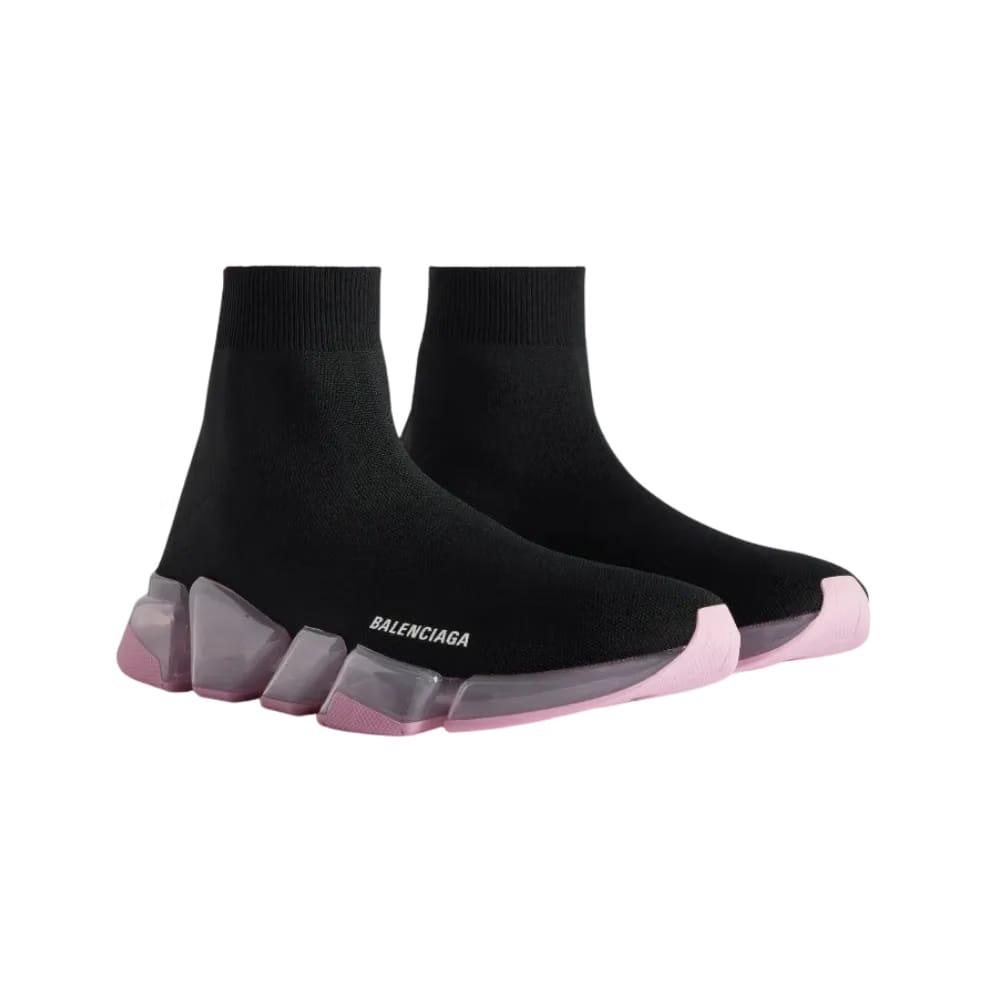 Balenciaga Speed 2.0 Full Clear Sole Recycled Knit Sneaker In Rose