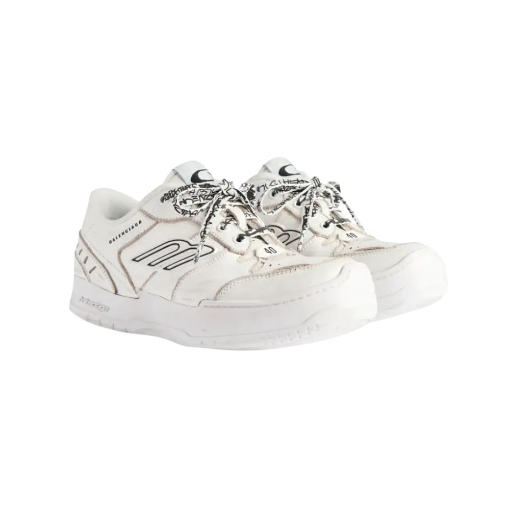 Balenciaga Hamptons Platform Sneaker In White