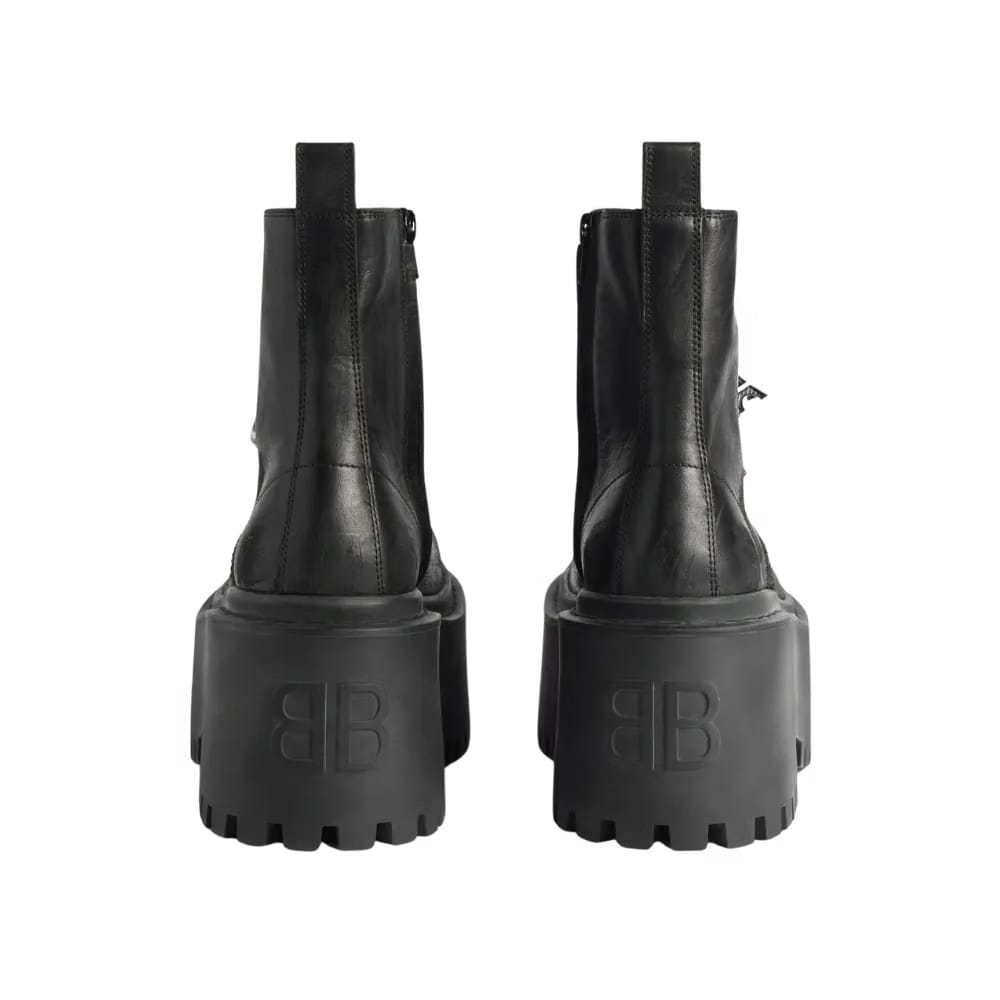 Balenciaga Strike Platform Bootie With Charms In Black