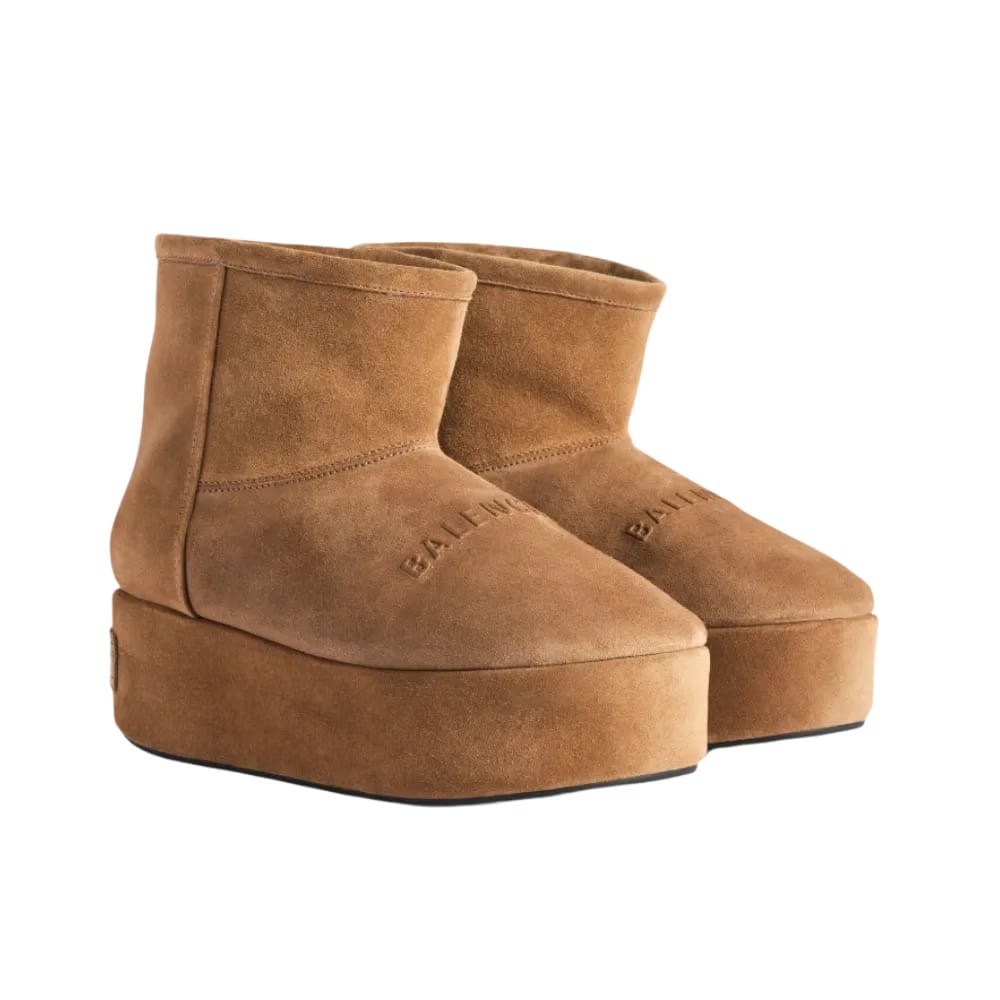 Balenciaga Alaska Platform Bootie In Brown