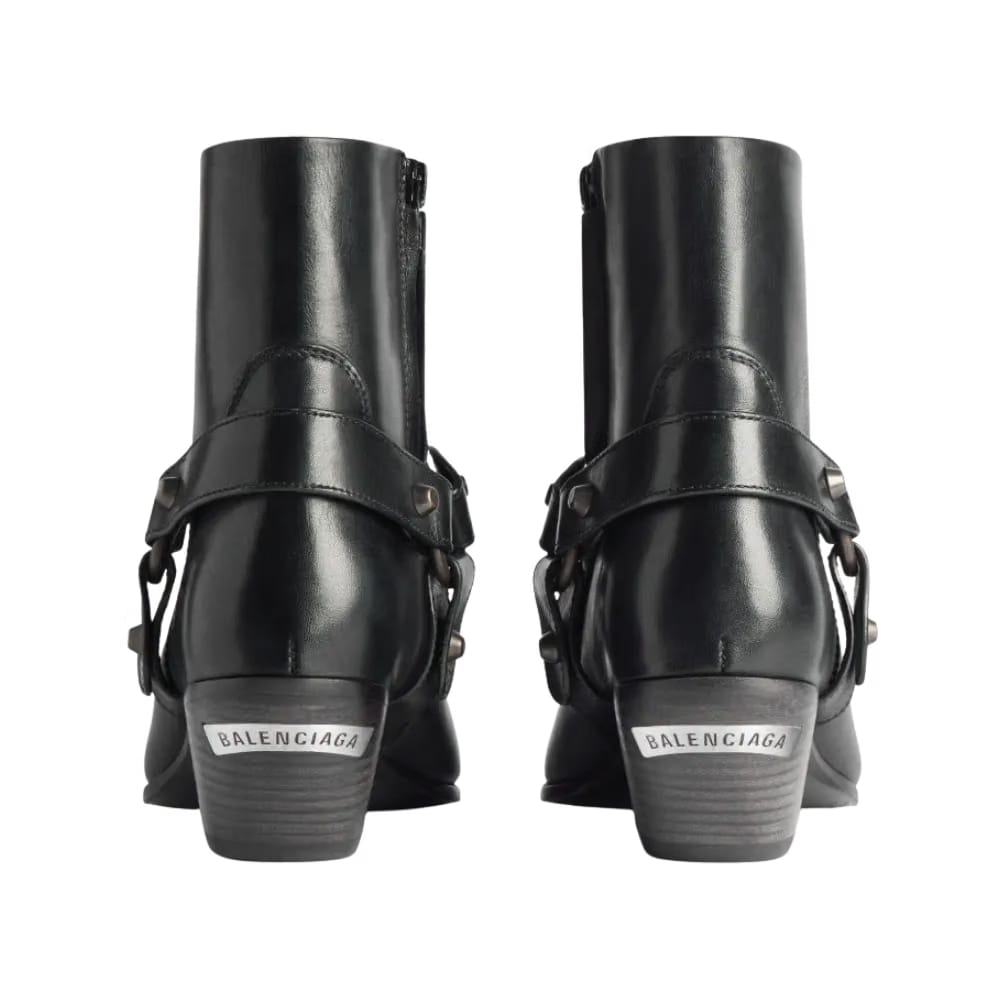 Balenciaga Memphis Bootie With Harness In Black