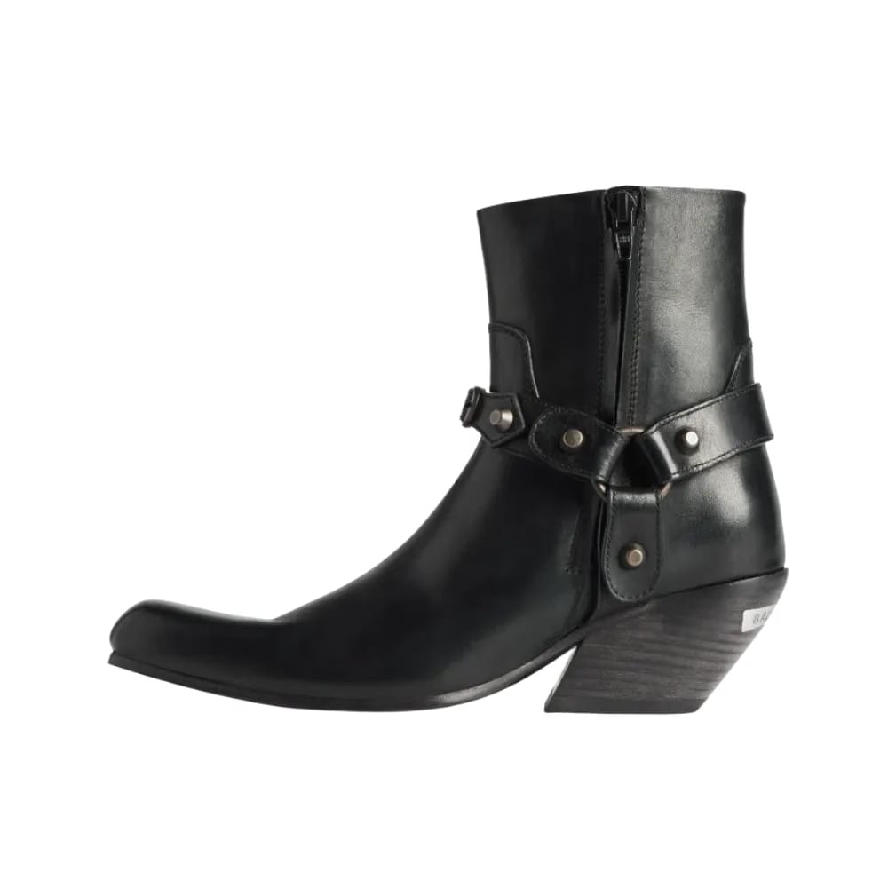 Balenciaga Memphis Bootie With Harness In Black