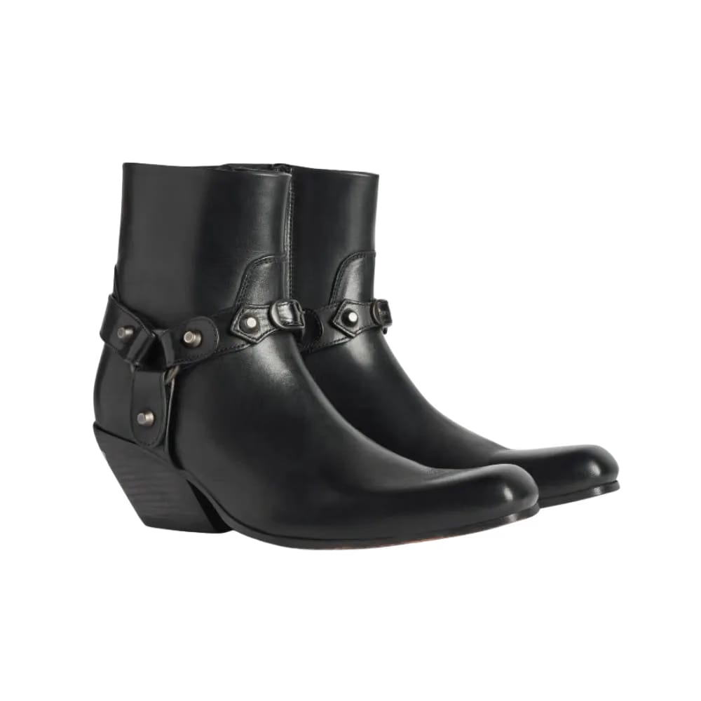 Balenciaga Memphis Bootie With Harness In Black