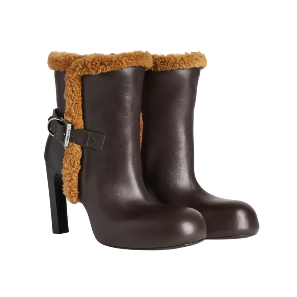 Balenciaga Fargo Bootie In Dark Brown