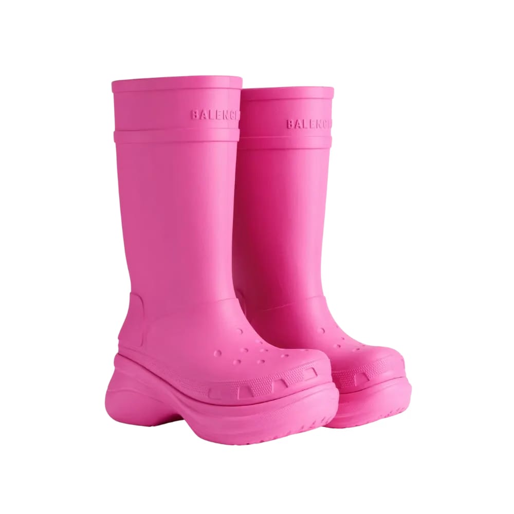 Balenciaga Crocs Boot In Bright Pink