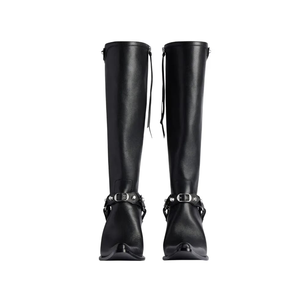 Balenciaga City Boot With Harness In Black