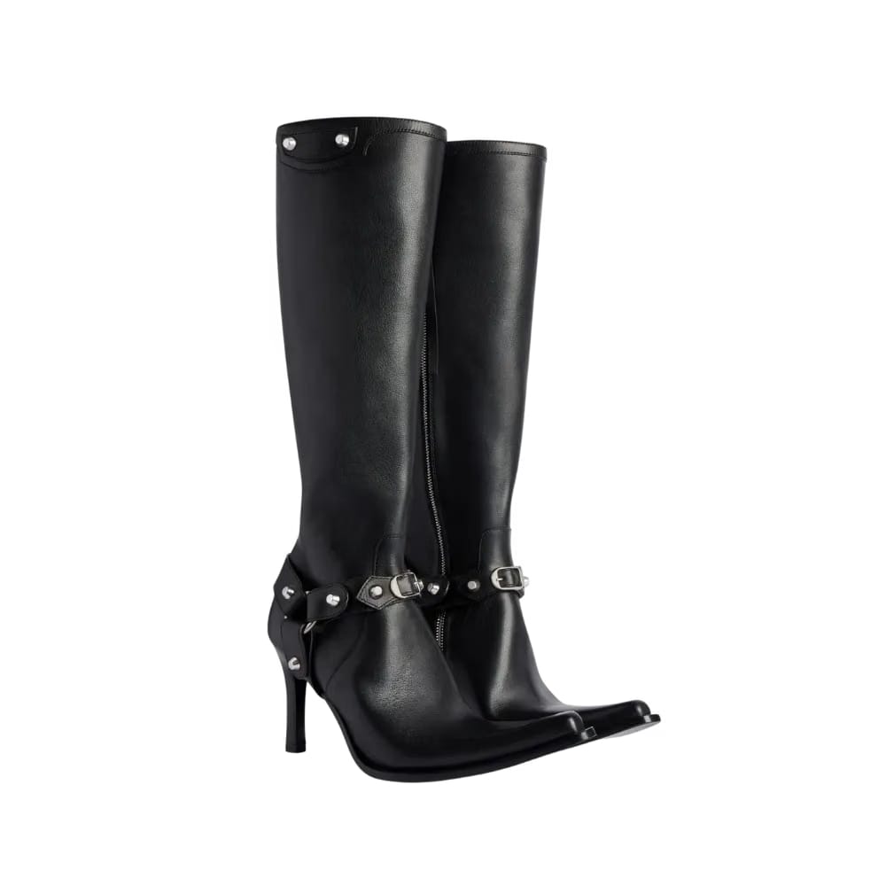 Balenciaga City Boot With Harness In Black