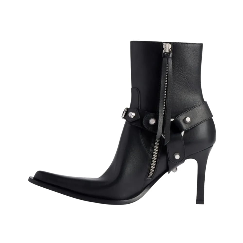 Balenciaga City Bootie With Harness In Black