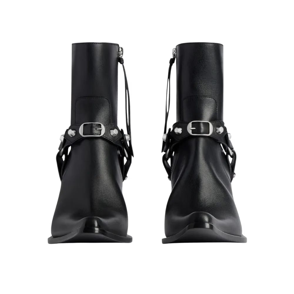 Balenciaga City Bootie With Harness In Black