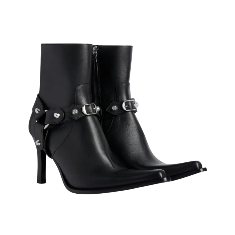 Balenciaga City Bootie With Harness In Black
