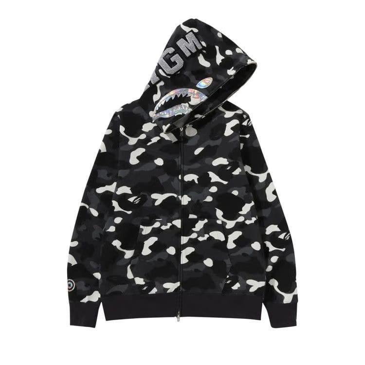BAPE City Camo Shark Full Zip Hoodie Black