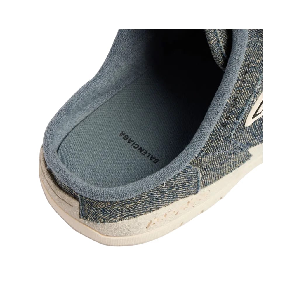 Balenciaga Hamptons Denim Mule In Off White