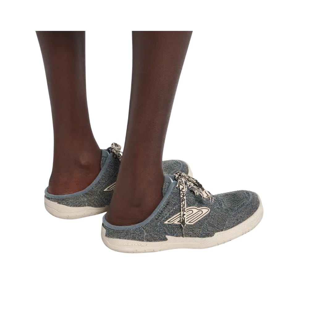 Balenciaga Hamptons Denim Mule In Off White