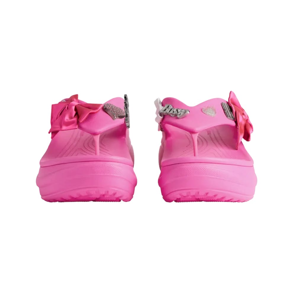 Balenciaga Crocs Thong Jibbitz In Glossy Pink