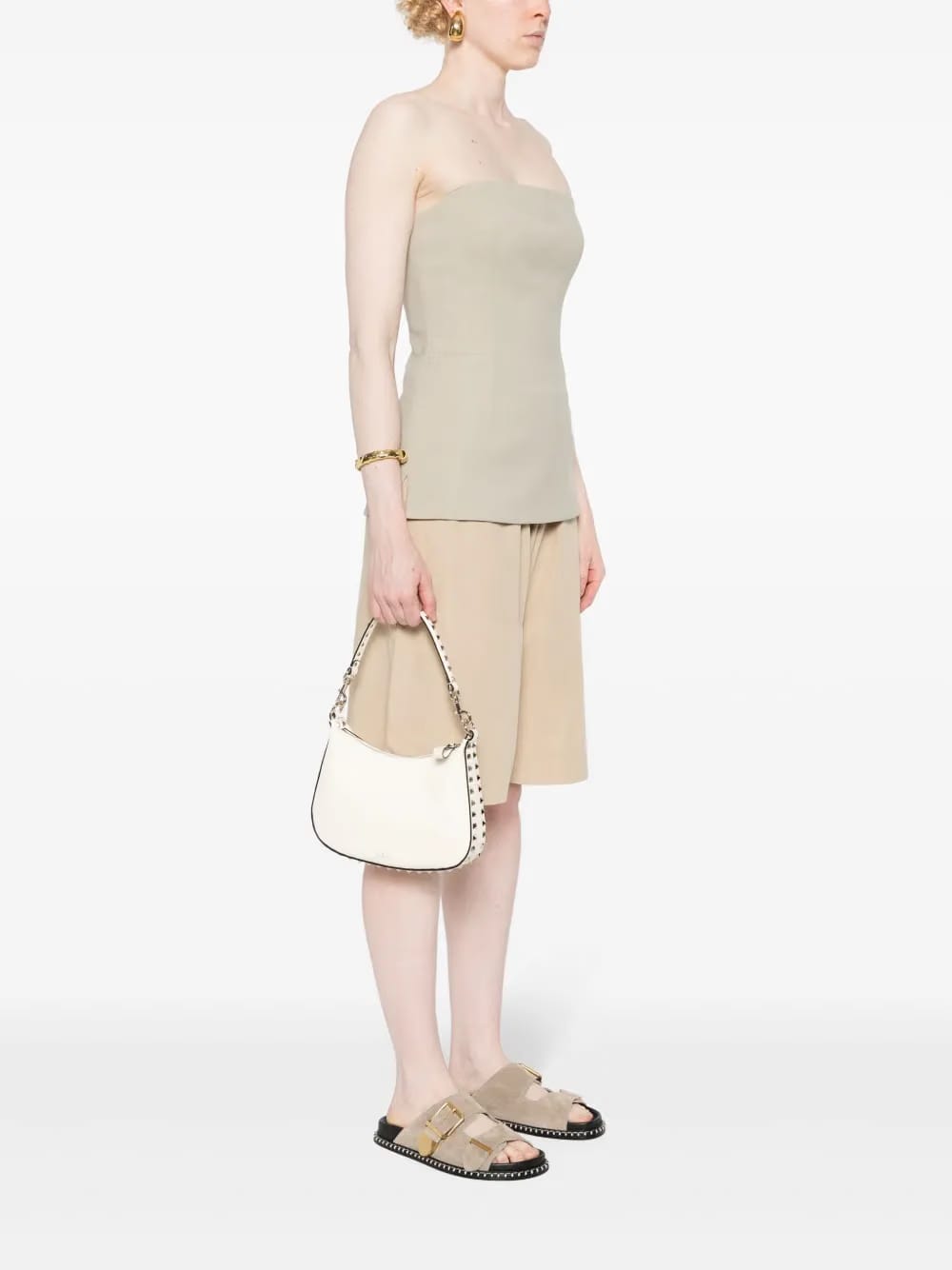 Rockstud-embellished leather shoulder bag