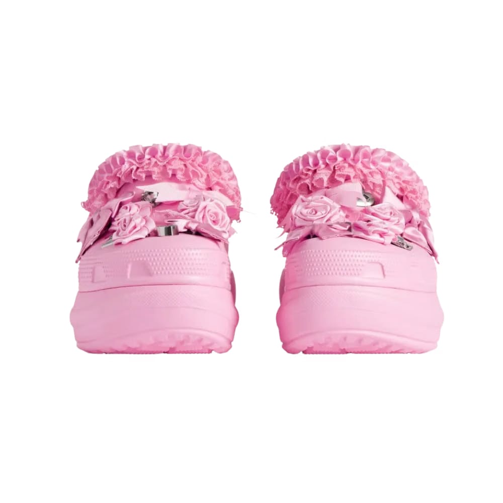 Balenciaga Crocs Mule Jibbitz In Light Pink