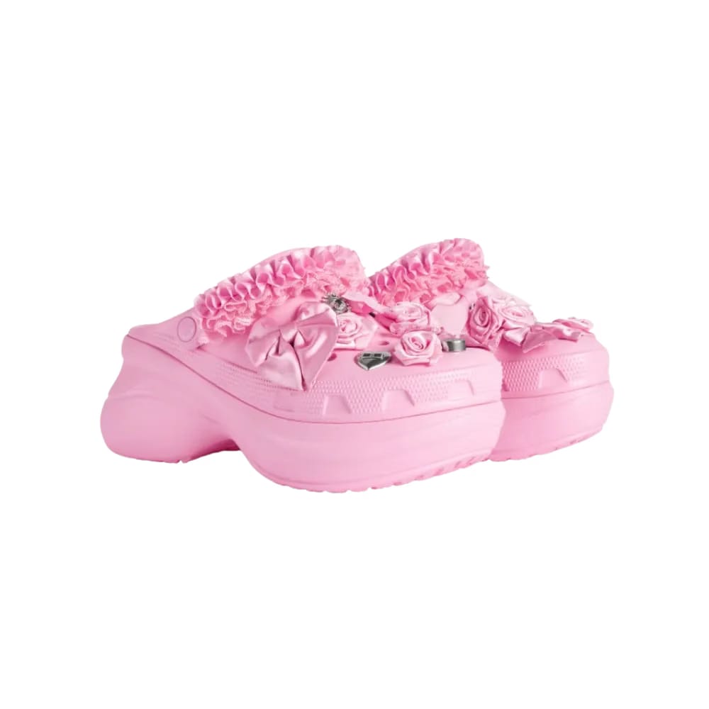 Balenciaga Crocs Mule Jibbitz In Light Pink