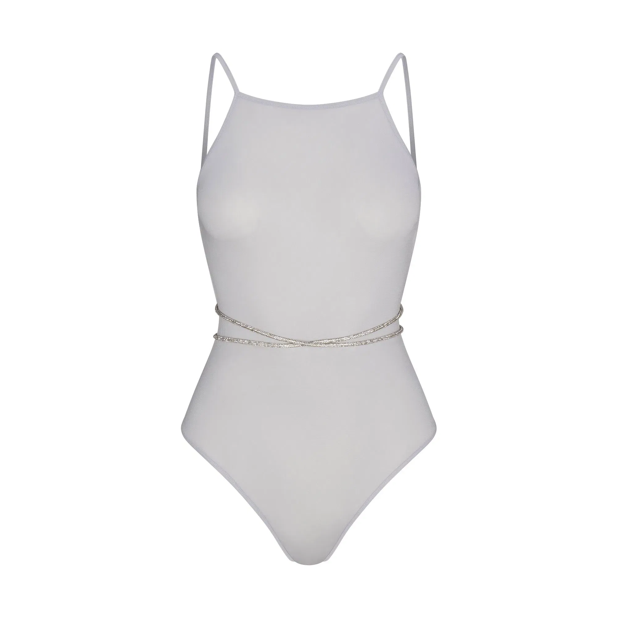 RHINESTONE KNIT OPEN BACK BODYSUIT | ZEN BLUE