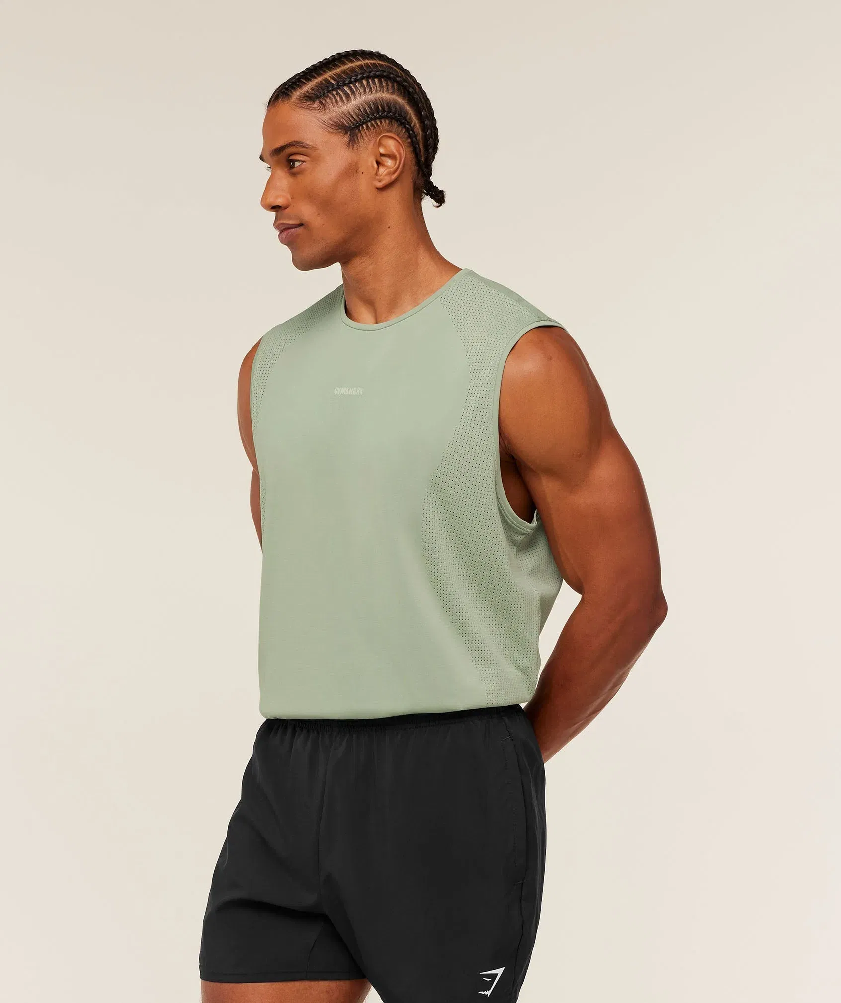 Gymshark Distance Seamless Tank - Haze Green / Haze Green