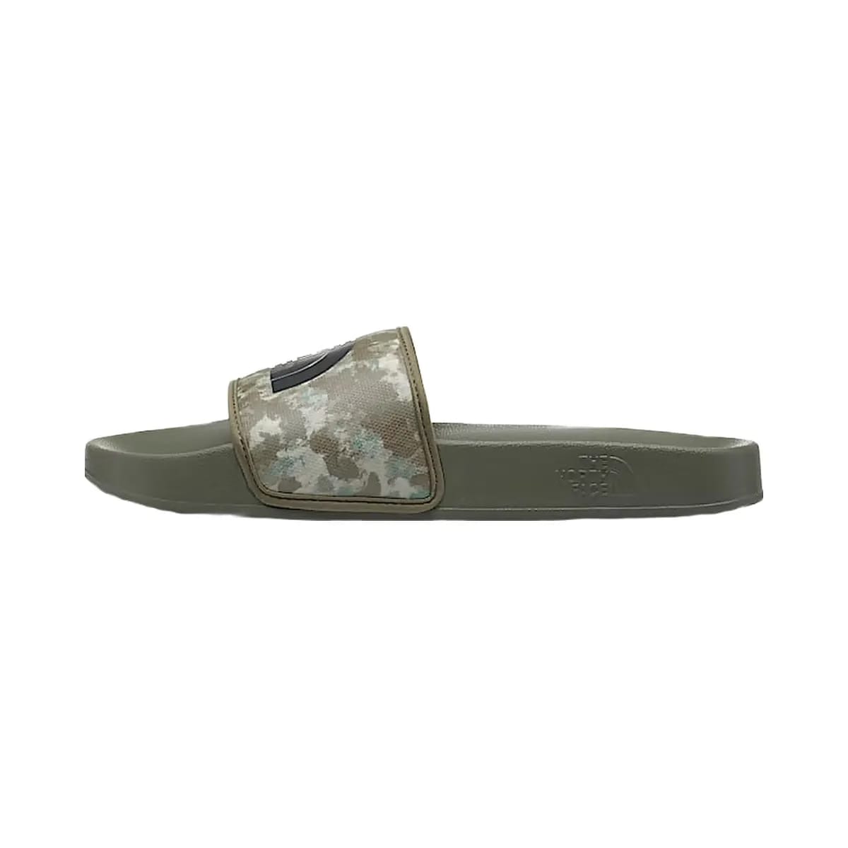The North Face Mens Base Camp Slides Iii Military Olive Stippled Camo Print/TNF Black