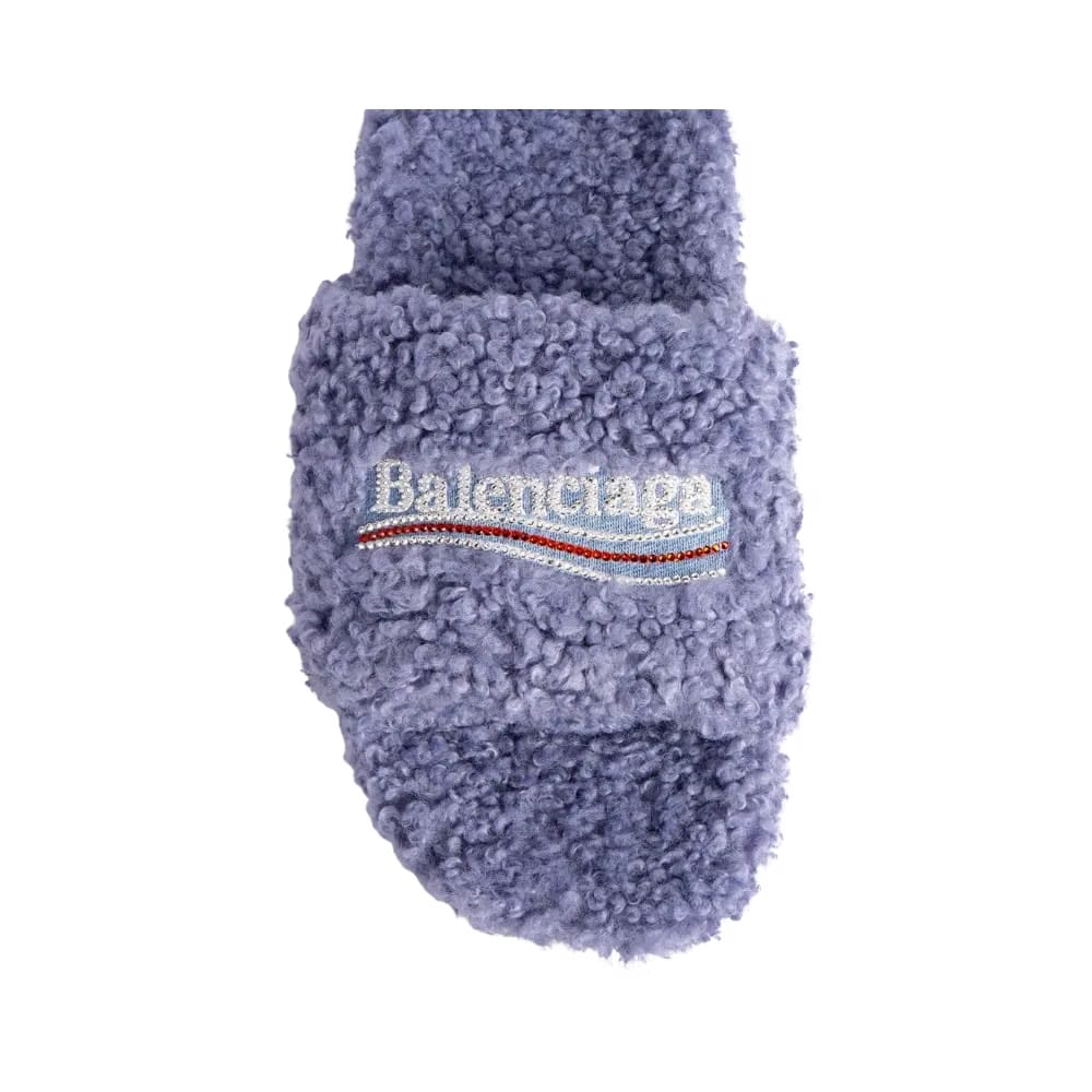 Balenciaga Furry Open Mule In Hortensia