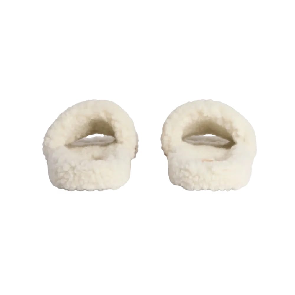 Balenciaga Furry Open Mule In Off White