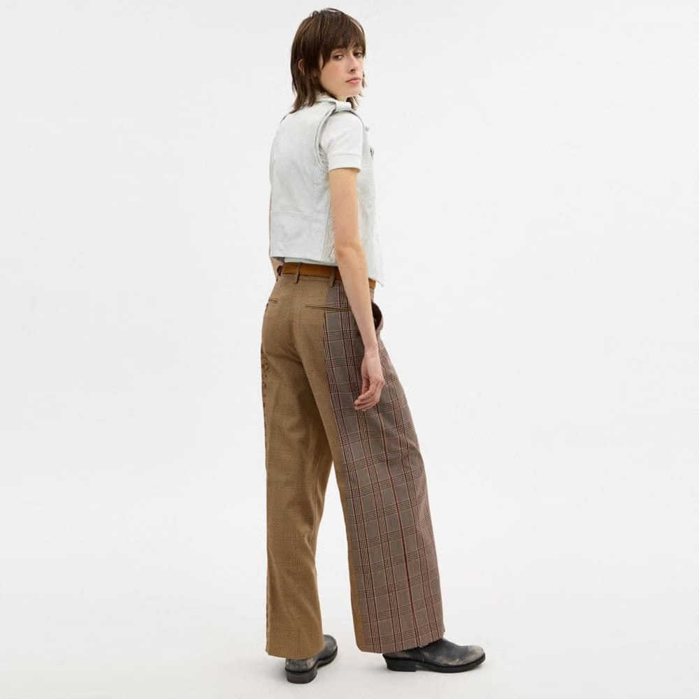 Combo Plaid Tailored Pants