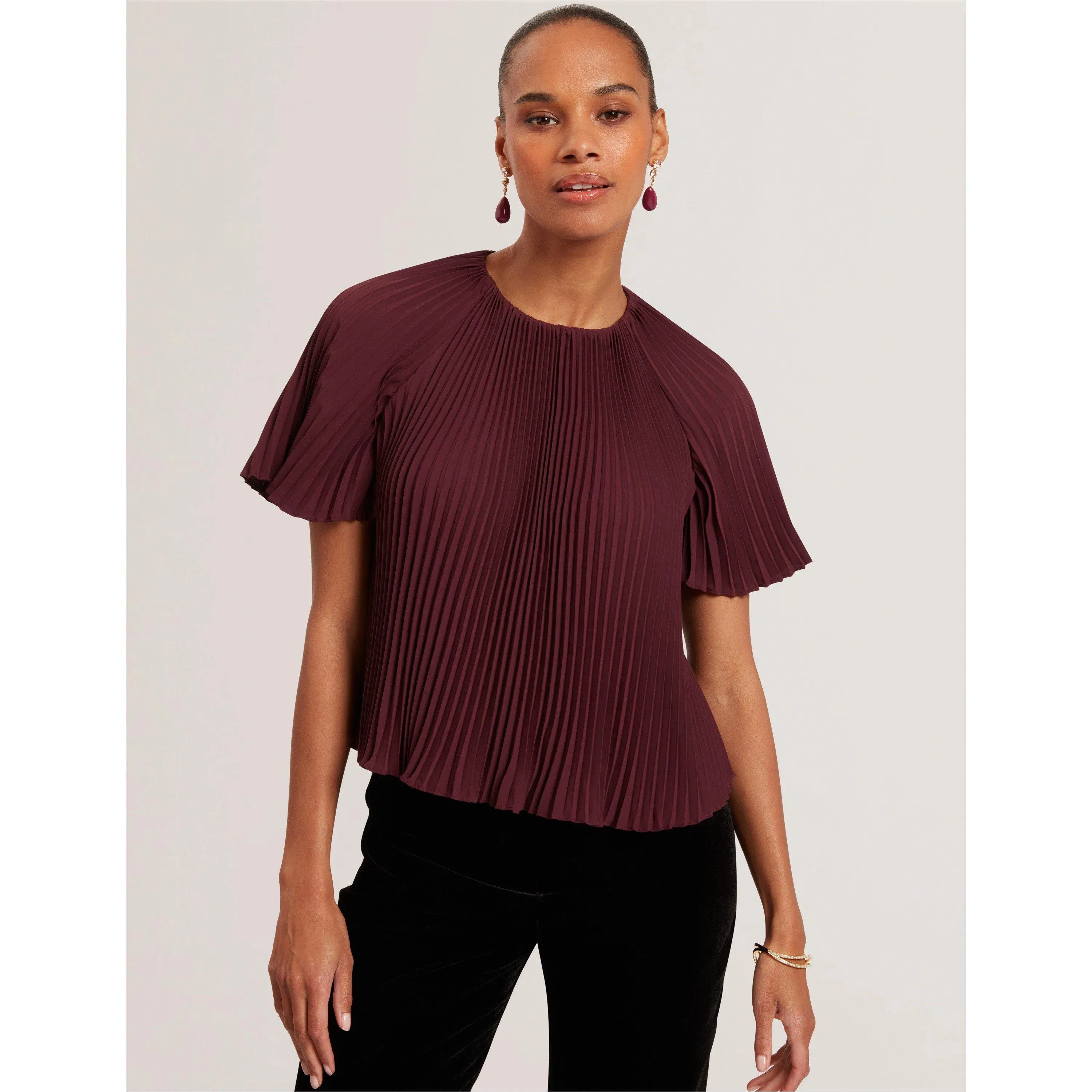 Short Sleeve Pleated Top