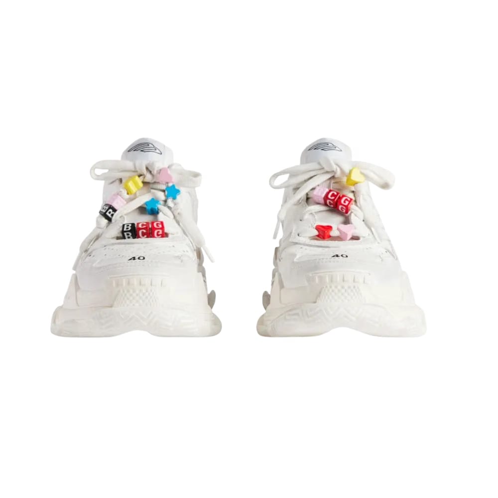 Balenciaga Triple S Sporty Sneaker With Charms In White