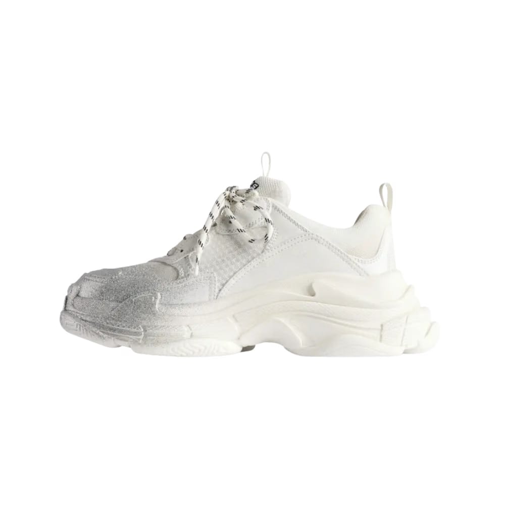 Balenciaga Triple S Glitter Spray Sneaker In Silver