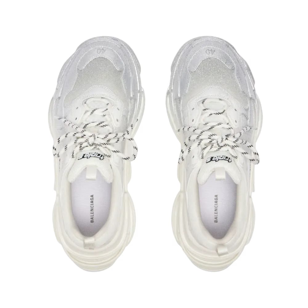 Balenciaga Triple S Glitter Spray Sneaker In Silver