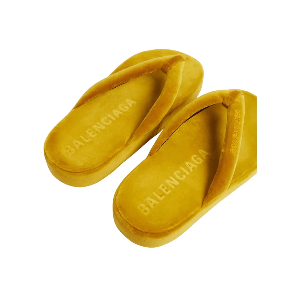 Balenciaga Jet Lag Thong In Mustard