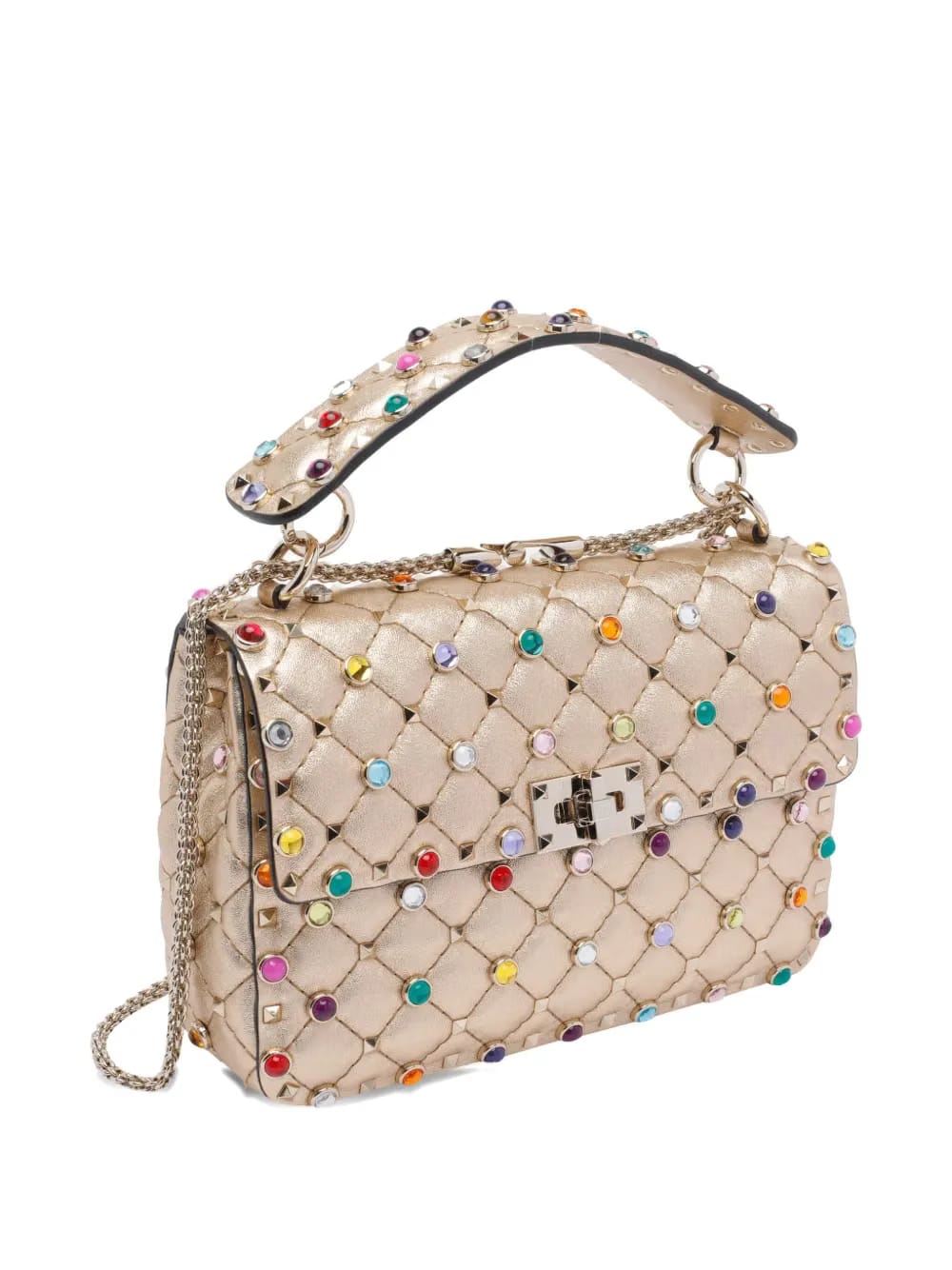 quilted laminated leather Rockstud tote bag