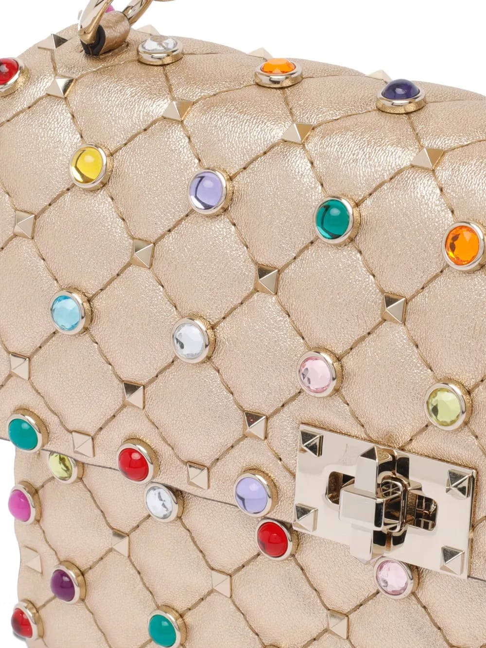quilted laminated leather Rockstud tote bag