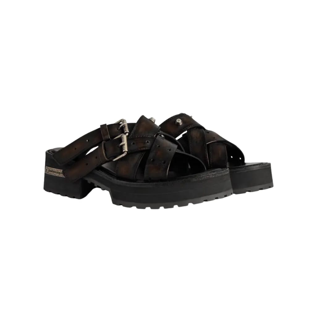 Balenciaga Venom Open Mule In Brown