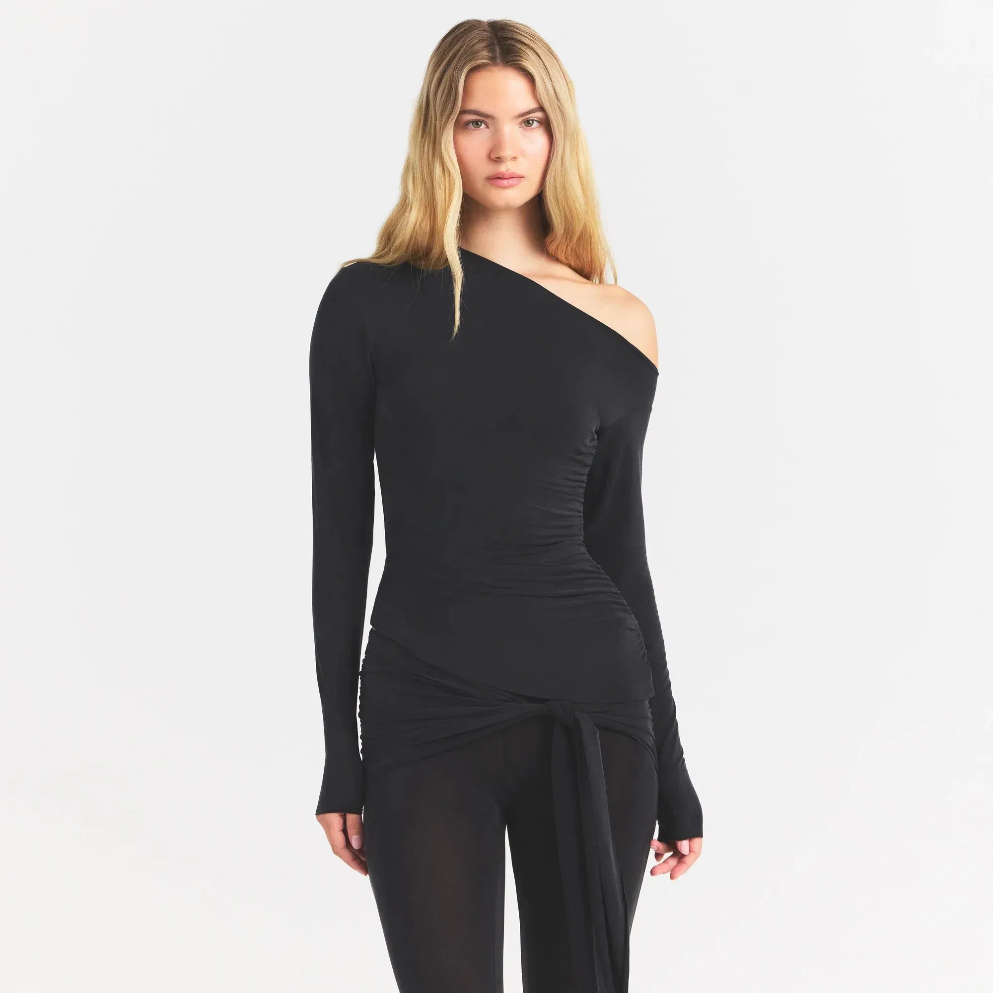 Cupro Jersey Asymmetrical Top