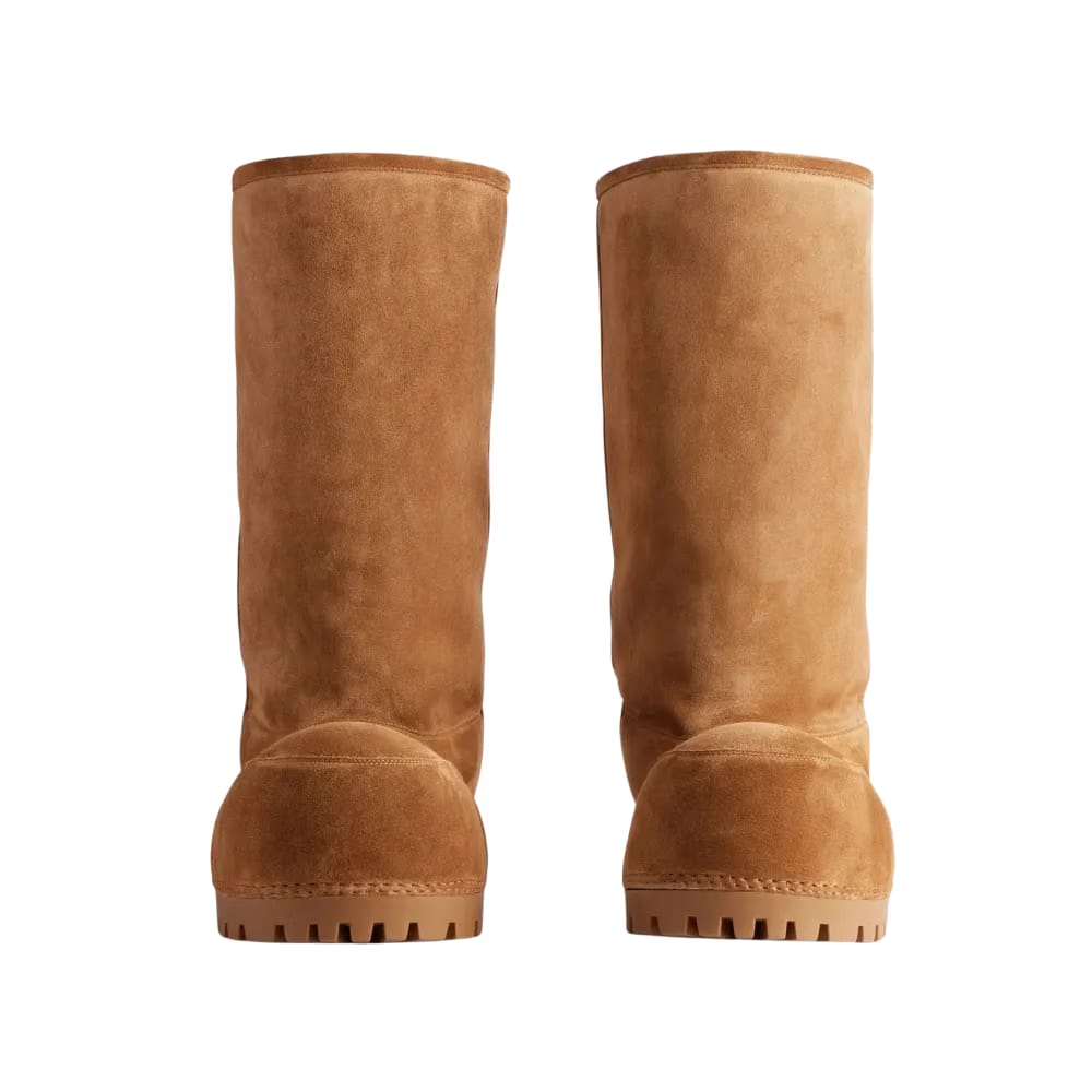 Balenciaga Alaska Fur High Boot In Brown