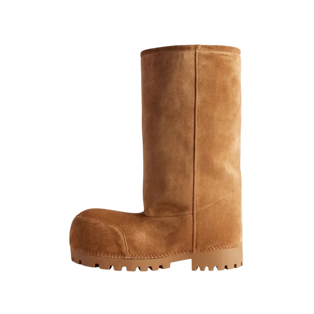 Balenciaga Alaska Fur High Boot In Brown