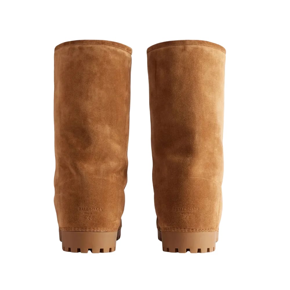 Balenciaga Alaska Fur High Boot In Brown
