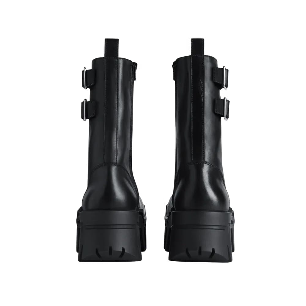 Balenciaga Bulldozer Combat Lace-up Boot In Black