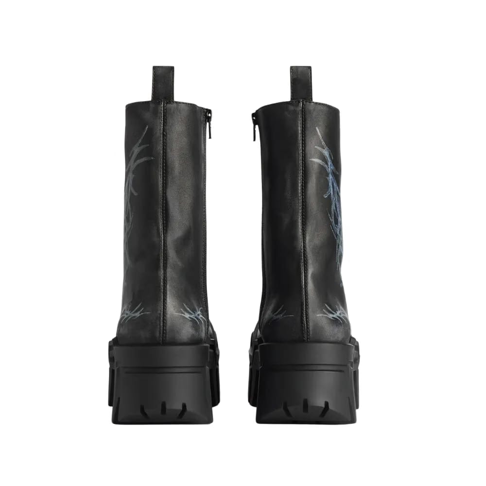 Balenciaga Bulldozer Lace-Up Bootie In Black
