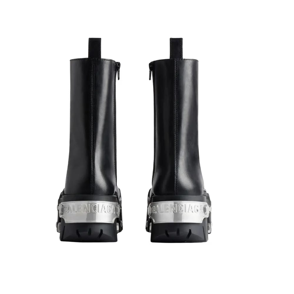 Balenciaga Bulldozer Lace-Up Boot In Black