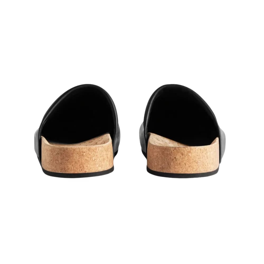 Balenciaga I Scholl Flat Mule In Black Calfskin