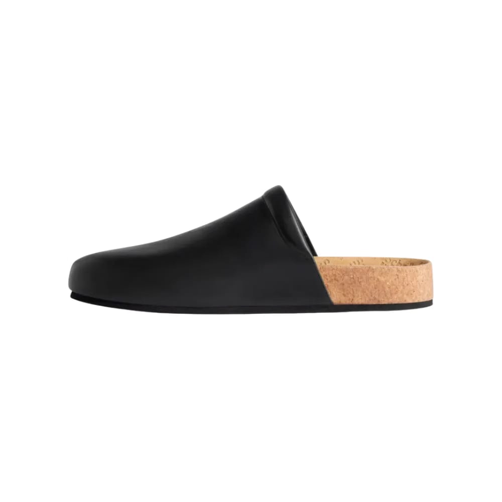 Balenciaga I Scholl Flat Mule In Black Calfskin