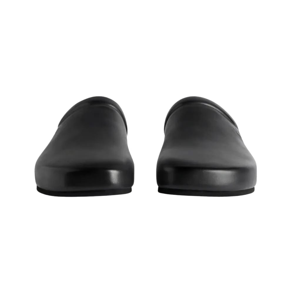 Balenciaga I Scholl Flat Mule In Black Calfskin