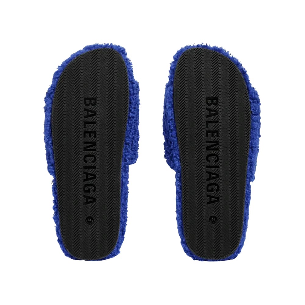 Balenciaga NBA Collaboration Furry Open Mule In Blue