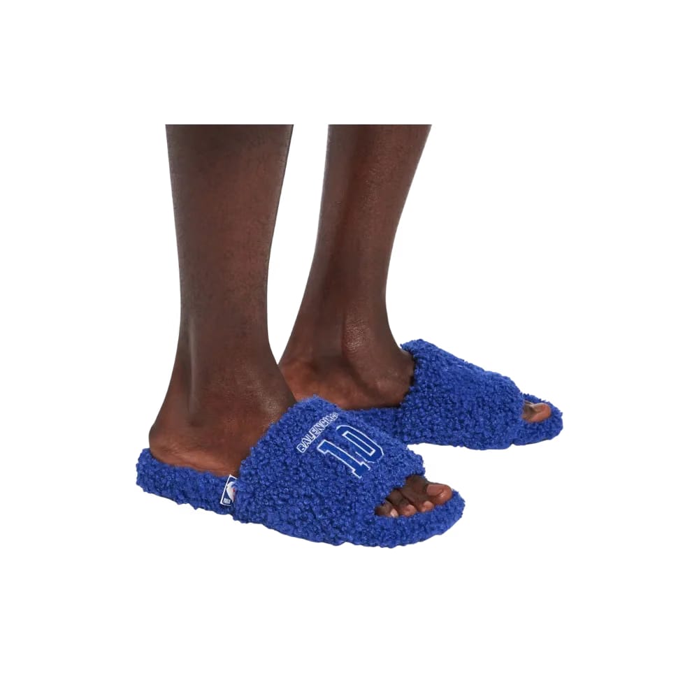 Balenciaga NBA Collaboration Furry Open Mule In Blue